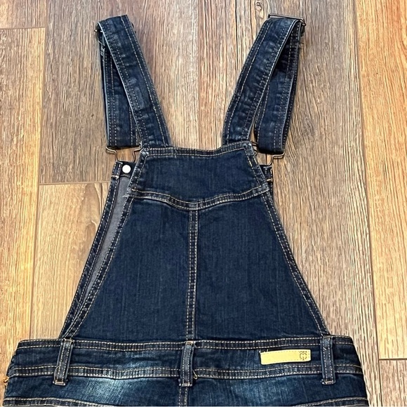 TRUE CRAFT Bib Overalls Womens Size 3 Blue Denim Gradient Wash Distressed Skinny - Picture 10 of 16